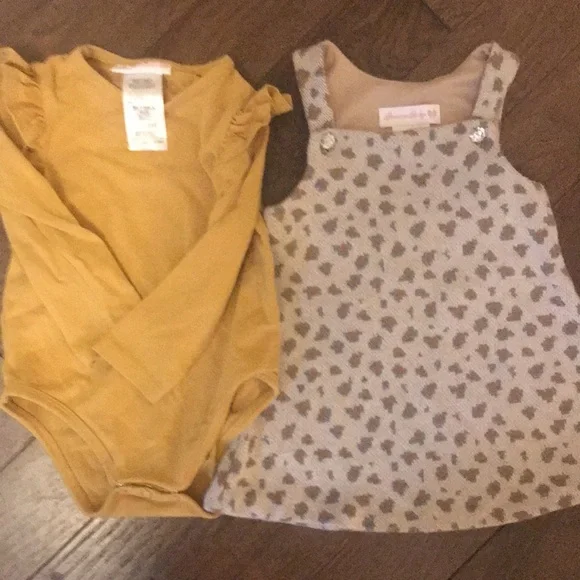Bonnie Baby Yellow Top and Leopard Dress - Picture 2 of 2